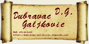 Dubravac Galjković vizit kartica
